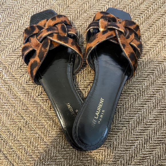 Saint Laurent Tribute Sandals Leopard - Picture 1 of 6